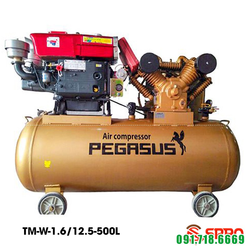 Máy nén khí đầu nổ PEGASUS 15HP 500 lít chạy bằng dầu Diesel