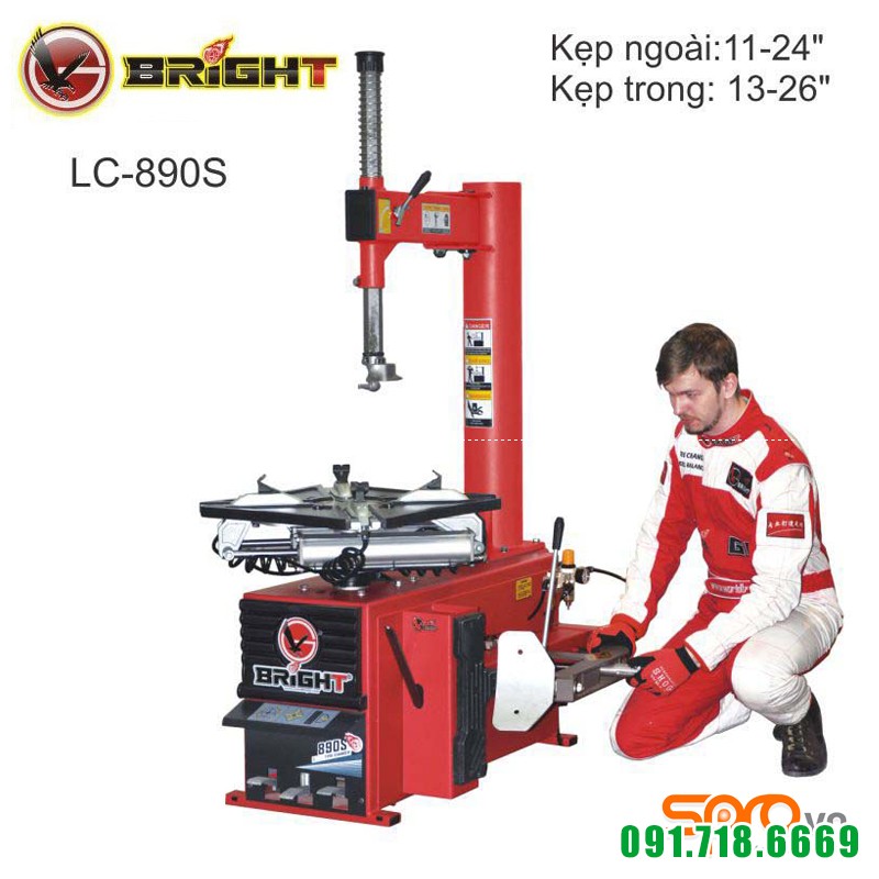 Máy tháo lốp, máy ra vào lốp xe con, xe tải nhỏ Bright LC-890S