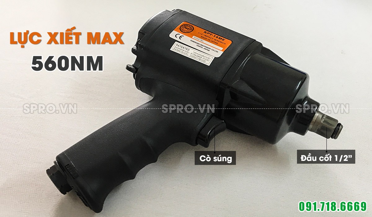 súng mở bu lông xe máy kawasaki KPT-14ME 1/2 inch nhật bản