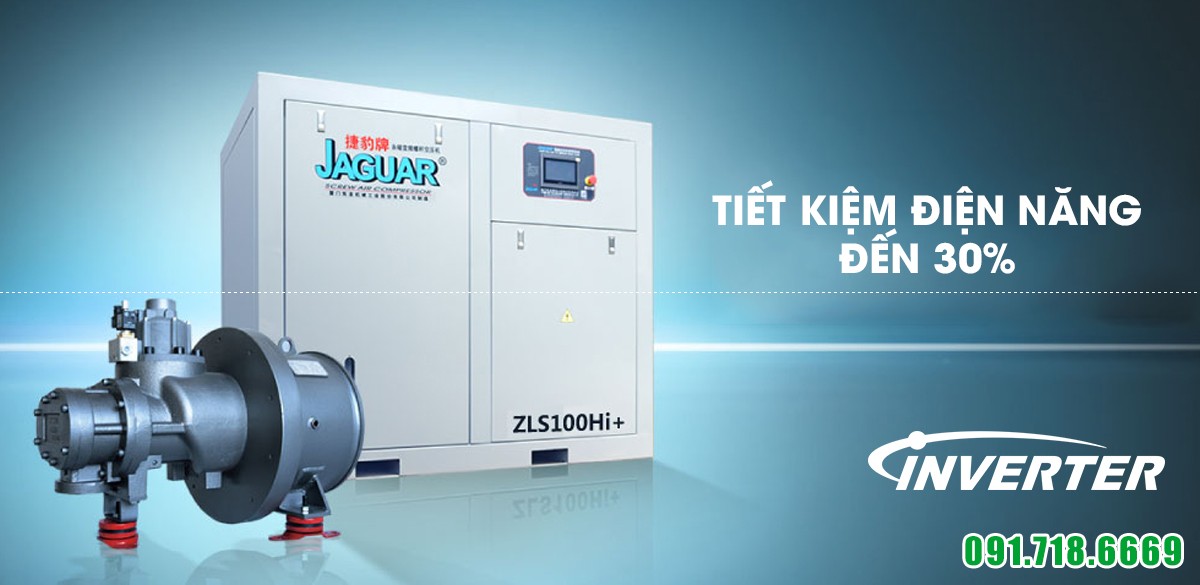 Máy nén khí trục vít biến tần 100hp Jaguar ZLS100Hi+ 75kw tiết kiệm điện