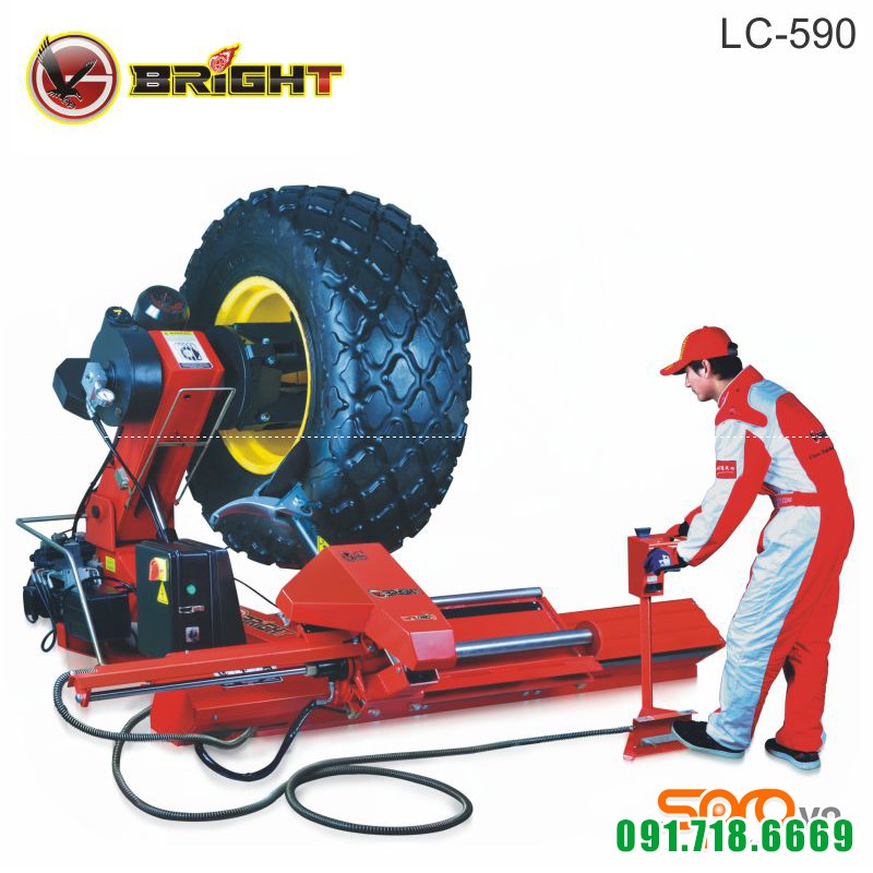 Máy tháo lốp, ra vào lốp xe tải cỡ lớn Bright LC-590 công nghệ Pháp