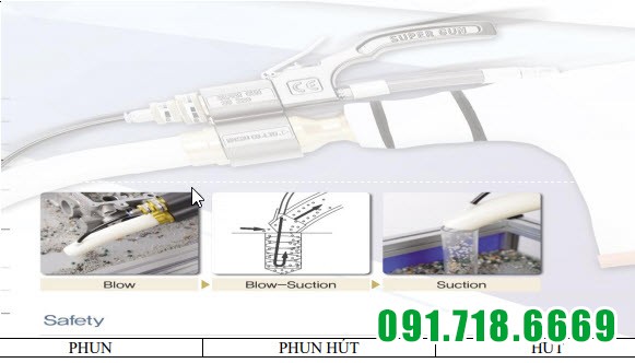 Súng hút thổi bụi cầm tay khí nén Supergun SG100 F03