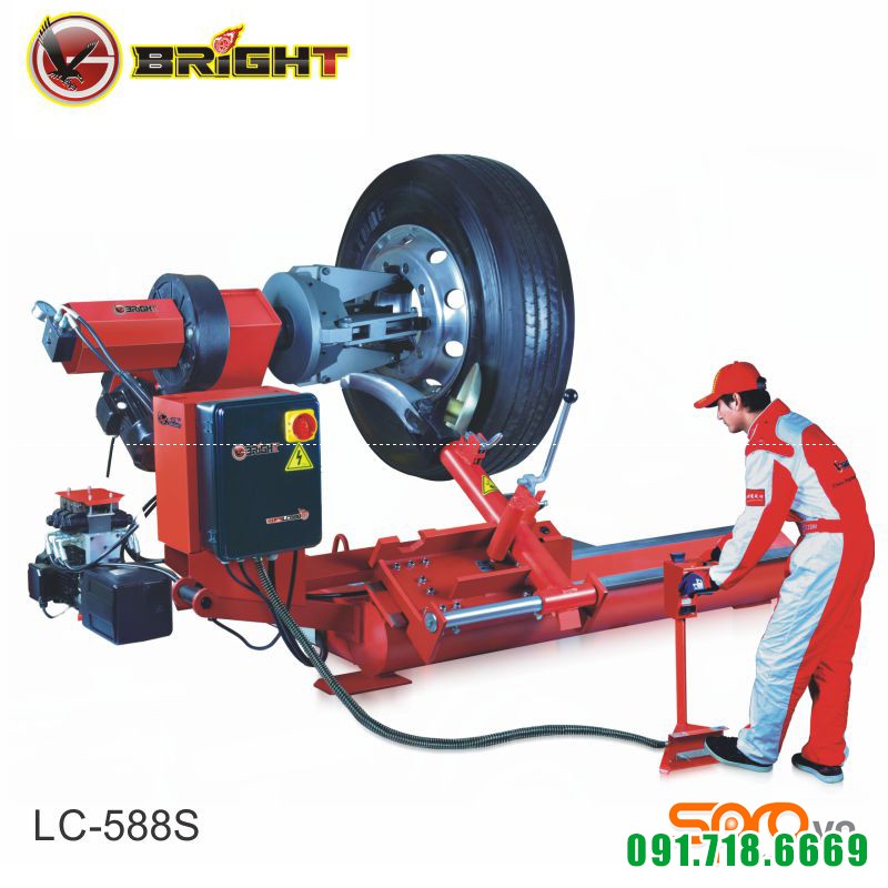Máy tháo lốp, máy ra vào lốp xe tải cỡ lớn Bright LC-588S công nghệ Pháp