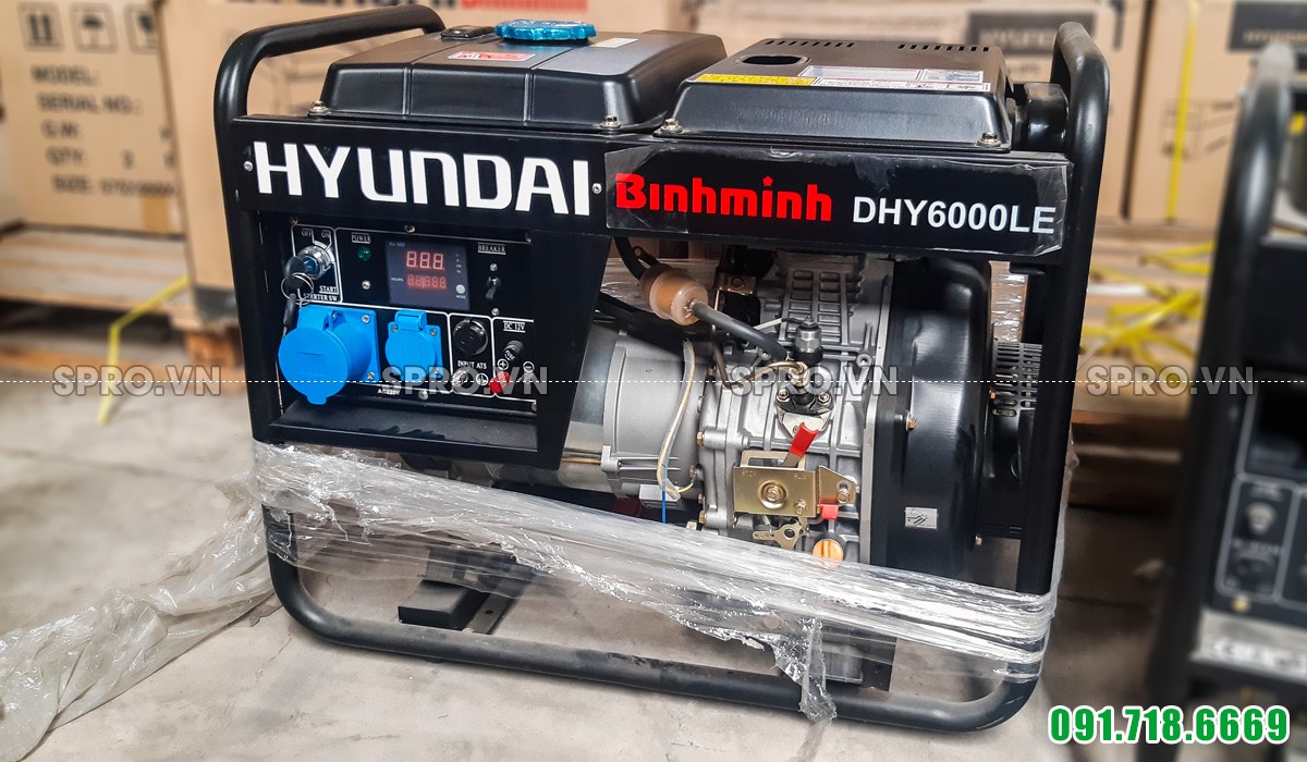 Máy phát điện chạy dầu Hyundai 5.5kw DHY6000LE