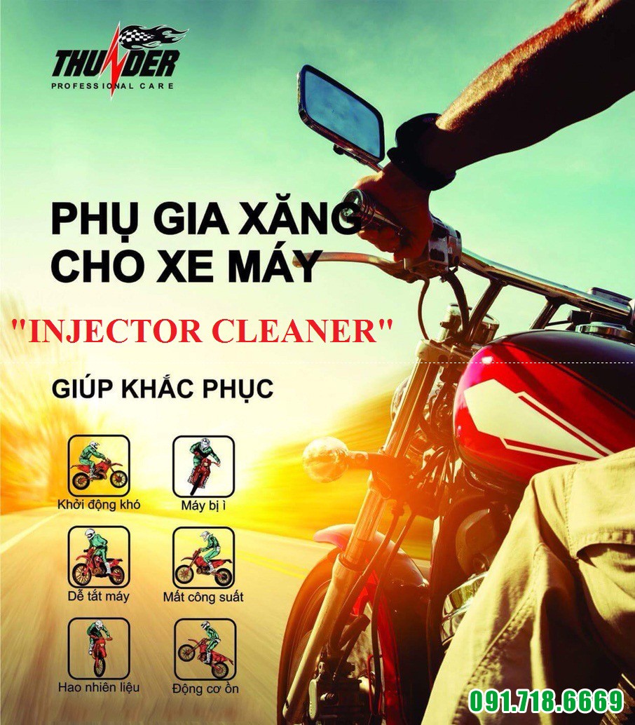 Dung dịch phụ gia xăng, kim phun và buồng đốt Thunder Injector cleaner 60ml