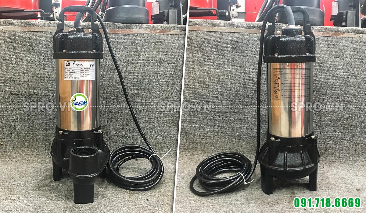 Máy bơm chìm nước thải, bơm chìm hút bùn Evak HIPPO-150 - 2 inch (1100W)