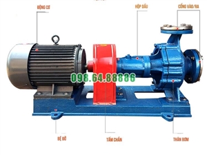 Máy bơm tuần hoàn dầu nóng RY125-80-160 Lưu lượng 160 m3/h, công suất 22 kW, cột áp 50 m